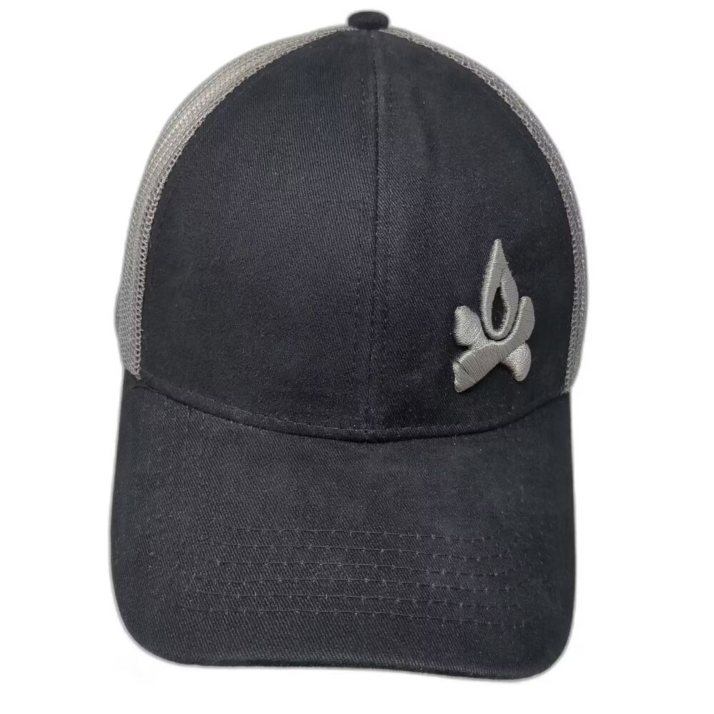 Camp Chef Trucker Hat Black One Size Mesh Snapback Gray Embroidered Adjustable